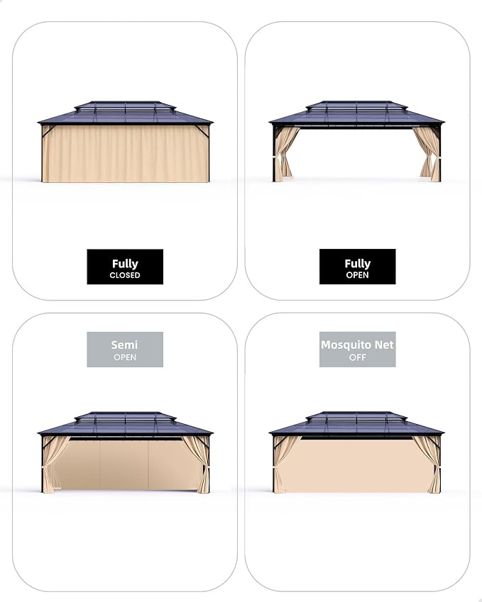 GarveeLife Hardtop Gazebo 10 ft x13 ft - Image 5