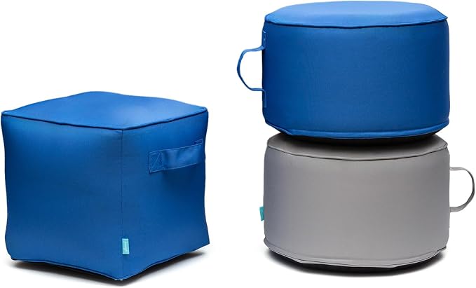 QILLOWAY Indoor/Outdoor Inflatable Stool, Round Ottoman, All Weather Foot Rest - Image 5