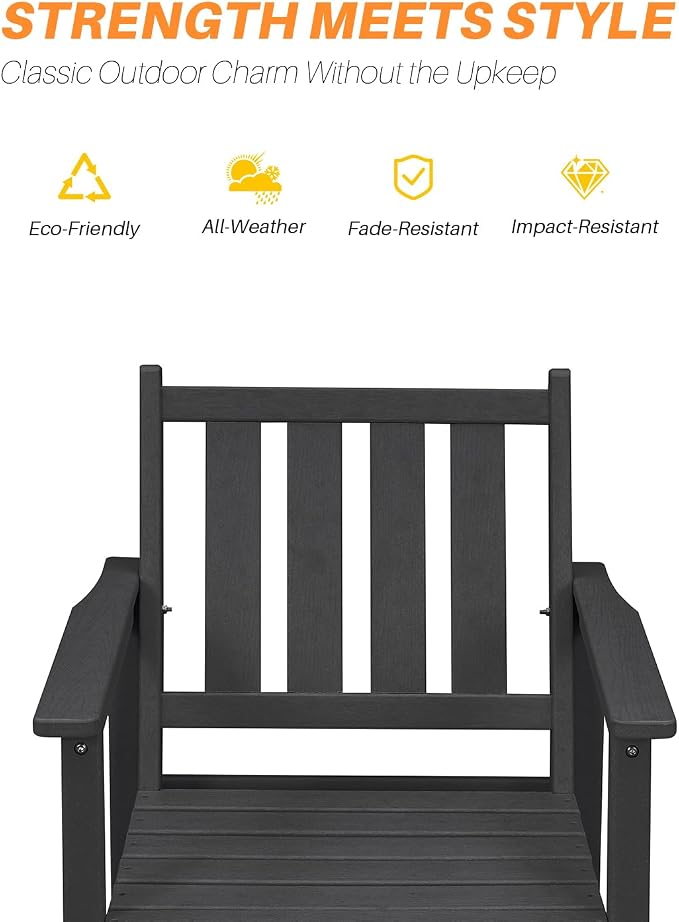 HDPE Outdoor Dining Set of 6, Patio Dining Table Set - Image 6