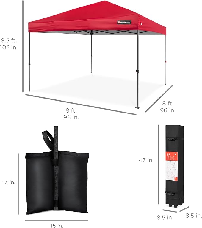 Best Choice Products 8x8ft Pop Up Canopy Tent, Outdoor Shade, 1 Person 1 Minute - Image 8