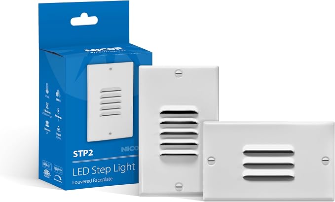 STP2 Louvered White LED Step Light by NICORLighting