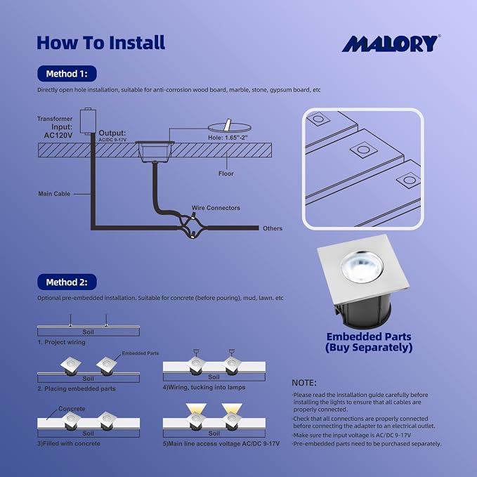 MALORY Recessed LED Deck Light, 4W 12V Low Voltage Landscape Lighting, Outdoor - Image 5