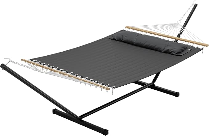 GAOMON Double Hammock with Stand, 475 lb Capacity, Adjustable Portable Hammock by GAOMON