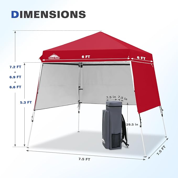EAGLE PEAK Day Tripper 8x8 Aluminum Super-Lightweight Slant Leg Pop Up Canopy - Image 3