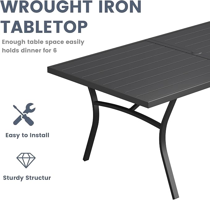 VICLLAX 9 Pieces Patio Outdoor Dining Set - Image 6