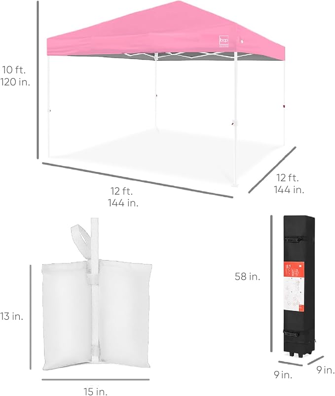Best Choice Products 12x12ft Pop Up Canopy Tent, Outdoor Shade, 1 Person 1 - Image 8