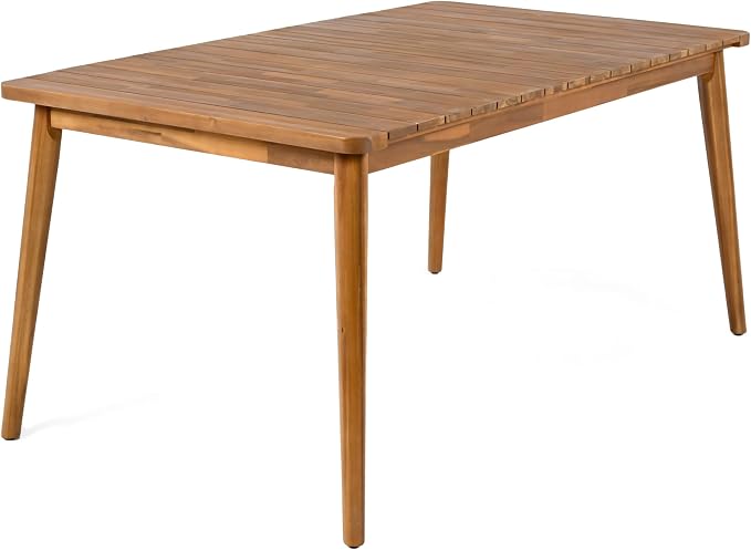 Christopher Knight Home Peggy 63" Farmhouse Patio Acacia Wood Dining Table - Image 8
