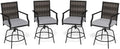 Tangkula Outdoor Wicker Swivel Bar Stools Set of 4, Counter Height Heavy Duty by TANGKULA