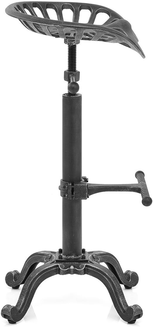 Diwhy Rustic Industrial Farmhouse Tractor Seat Adjustable Bar Stool Industrial - Image 4