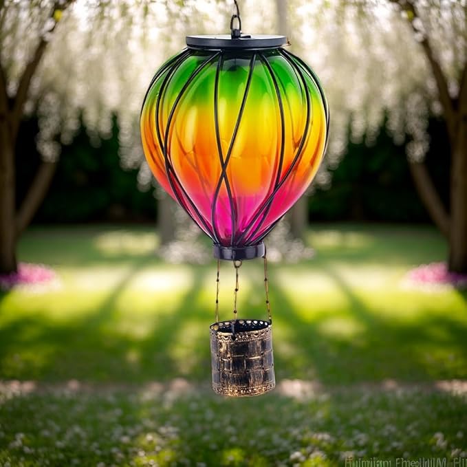 2PCS Colorful Solar Hot Air Balloon Lanterns - Image 9