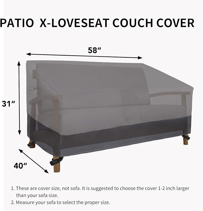 Easy-Going Waterproof Outdoor Loveseat, Heavy Duty Deep 2-Seater Patio Couch - Image 6