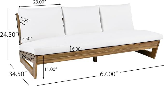 Christopher Knight Home Wicos Modern Acacia Wood Outdoor Sofa - Image 2