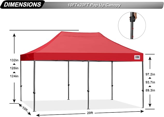 ABCCANOPY Patio Pop Up Canopy Tent 10x20 Commercial-Series - Image 4