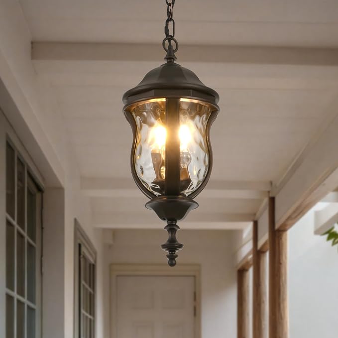 Large Outdoor Pendant Light Fixtures, 19.1'' Exterior Hanging Lantern Porch - Image 2