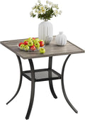 VICLLAX Small Patio Dining Table, No Umbrella Hole, Antique Grey Tabletop by HOME