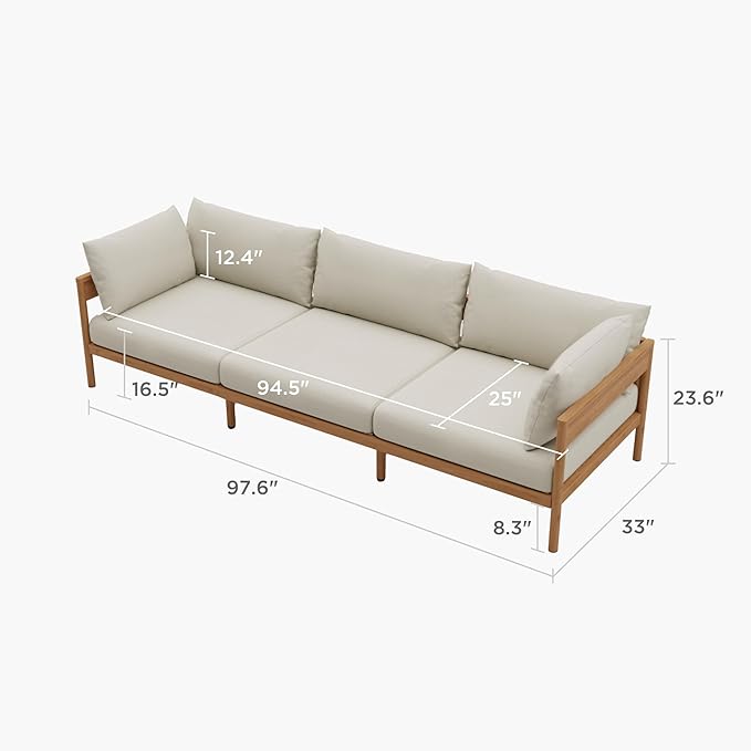 Acanva Modern Outdoor Patio Furniture Set, All-Weather Aluminium Conversation - Image 2
