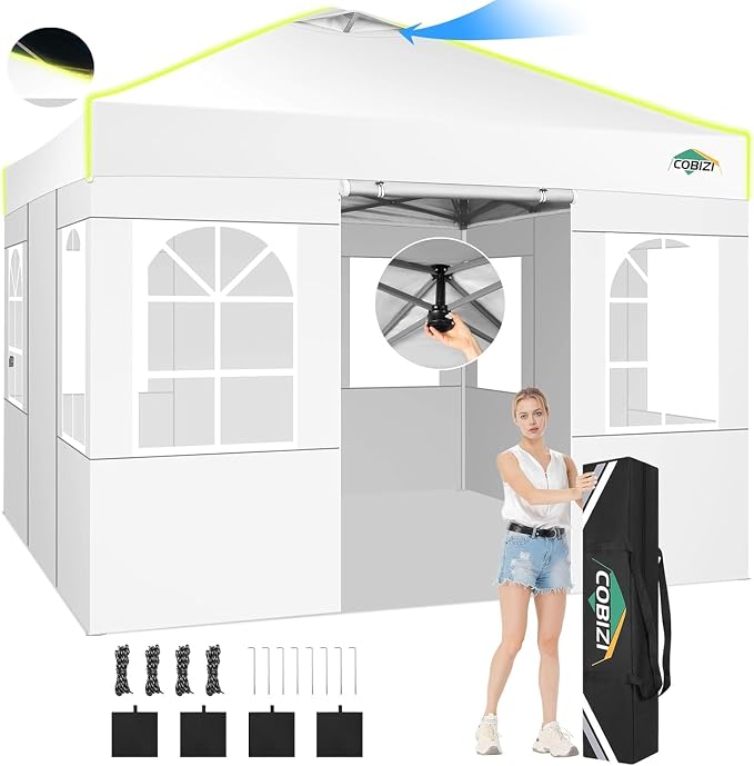 COBIZI 10x10 Pop Up Canopy Tent, Outdoor Party Tent by COBIZI