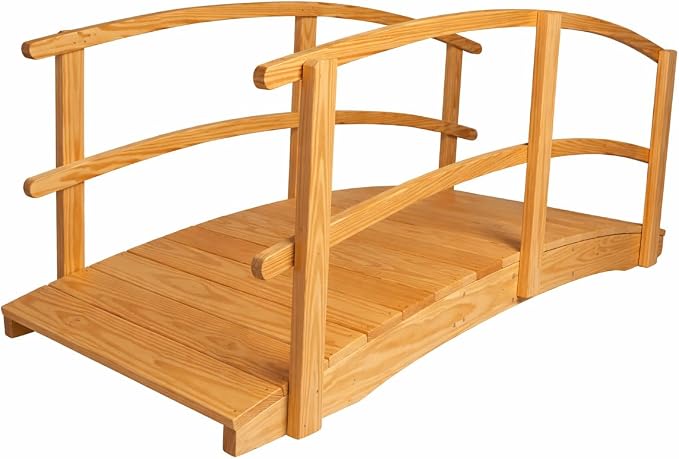 8 FT Natural Amish Made Garden Bridge - Image 5