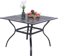 PHI VILLA 37 Inch Outdoor Dining Table Metal Steel Mesh Patio Dining Table by PHIVILLAThepioneerofcomfortablehouseholdsupplies