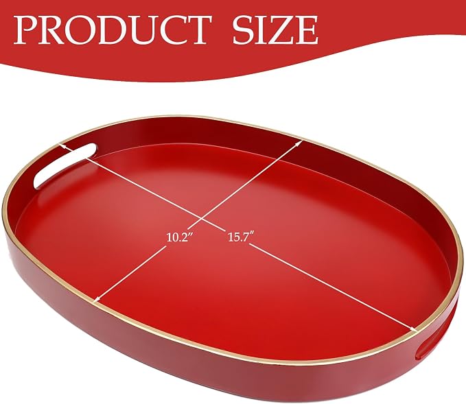 Spsyrine Red Plastic Serving Tray - Image 4