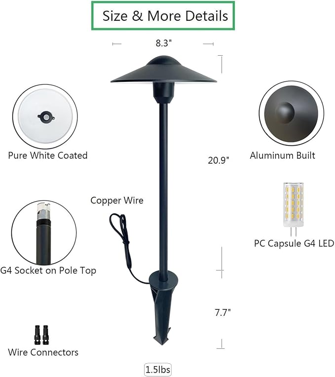 Arrownine Cast Aluminum Low Voltage Landscape Path Area Spread Lighting Pathway - Image 3