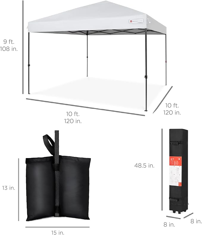 Best Choice Products 10x10ft Pop Up Canopy Tent, Outdoor Shade, 1 Person 1 - Image 9