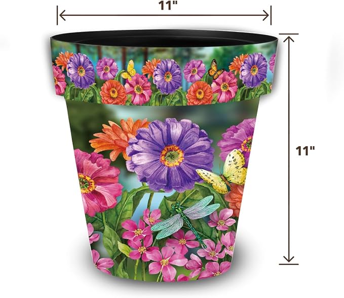 Briarwood Lane Zinnias in Bloom Medium Planter - Image 5