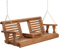 5 Ft Wooden Porch Swing with Flip Cup Holder, Swing Chair Bench with Hanging by Unknown