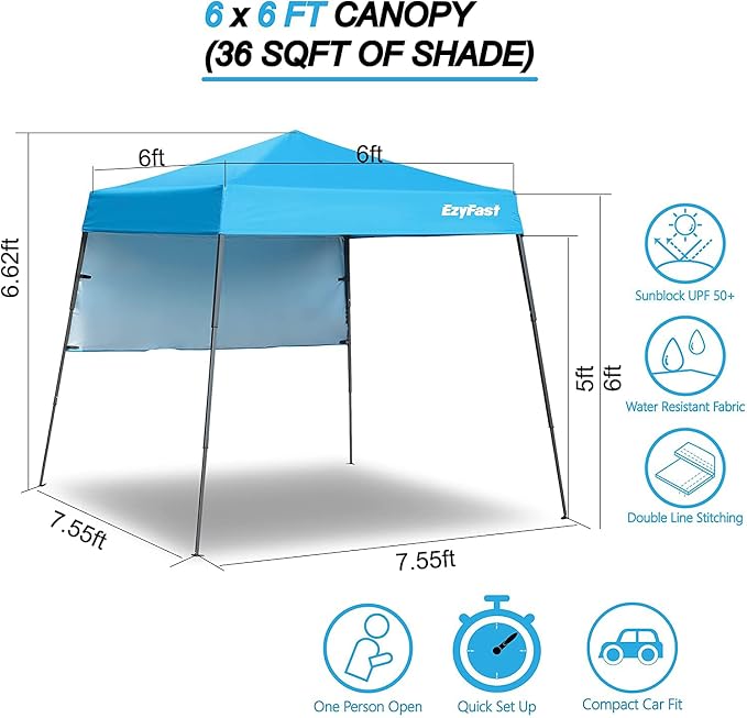 EzyFast Ultra Compact Backpack Canopy, Pop Up Shelter, Portable Sports Cabana - Image 5