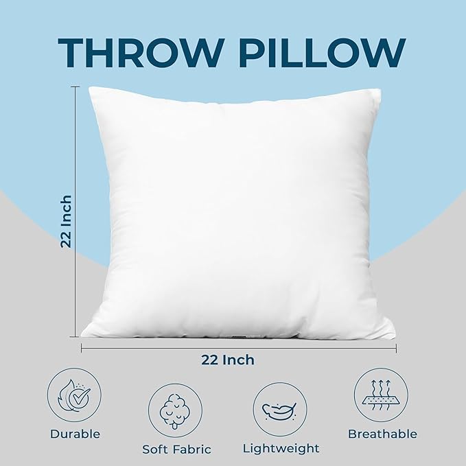 Utopia Bedding Throw Pillows – 22 x 22 Inches Down Alternative Pillows - Image 4