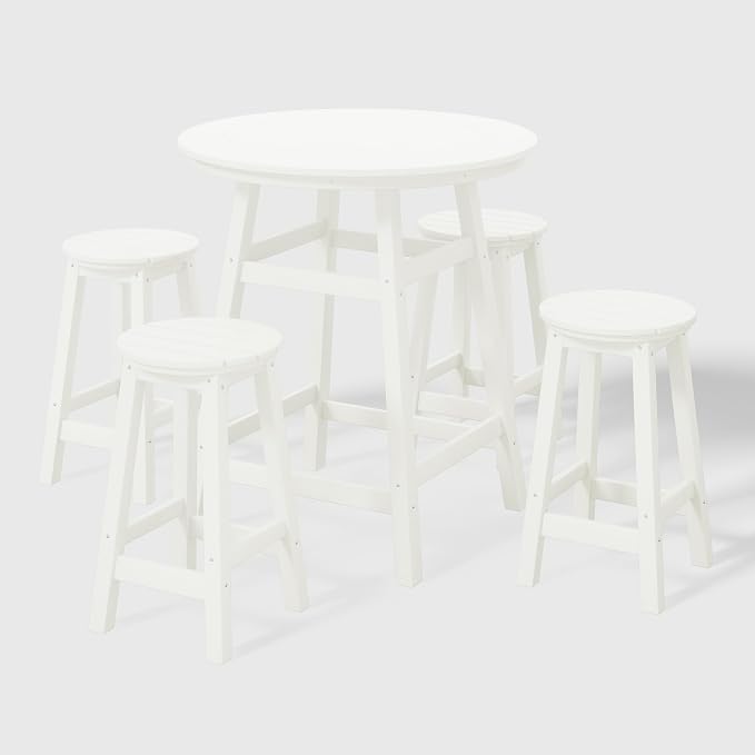 WestinTrends Malibu 5-Piece HDPE Outdoor Patio Dining Bar Bistro Table Set by WestinTrends