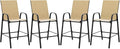Tangkula Outdoor Bar Stools Set of 4, Enlarged Seat & Metal Frame, Tall Patio by TANGKULA