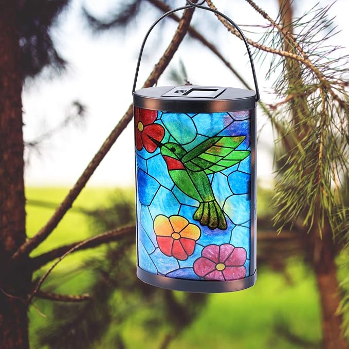 Hanging Solar Lantern Outdoor Decorative Waterproof LED Solar Hummingbird - Image 3