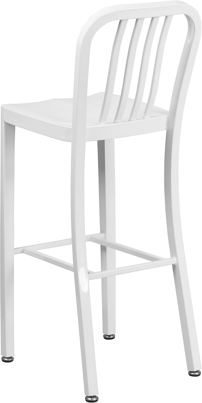 Flash Furniture Gael Commercial Grade 2 Pack 30" High White Metal - Image 8