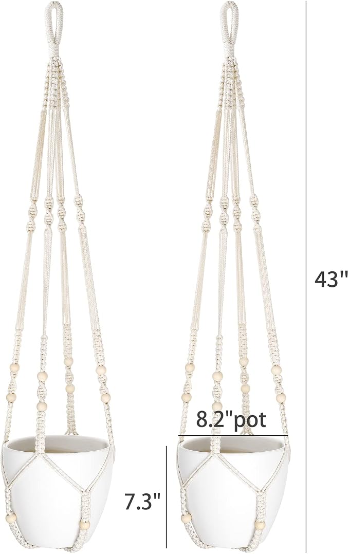 Mkono 43 Inch Macrame Plant Hanger Large - Image 6