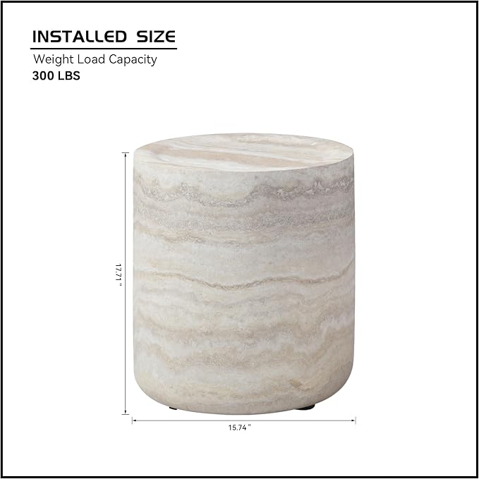 Round Side Table Small Coffee Table French Country Rustic Side Table End Table - Image 2