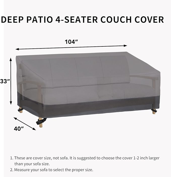 Easy-Going Waterproof Outdoor Couch Cover, Heavy Patio Furniture Sofa Cover - Image 6