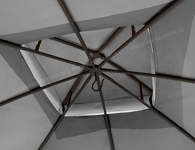 Canopy Top for Garden Treasures 10 ft x 10 ft Brown Metal Square Semi- Gazebo - Image 3