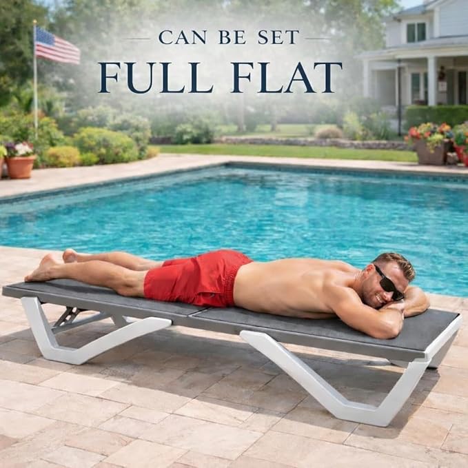 Kozyard Outdoor Chaise Lounge Chair, Full Flat Adjustable Patio Lounger - Image 7