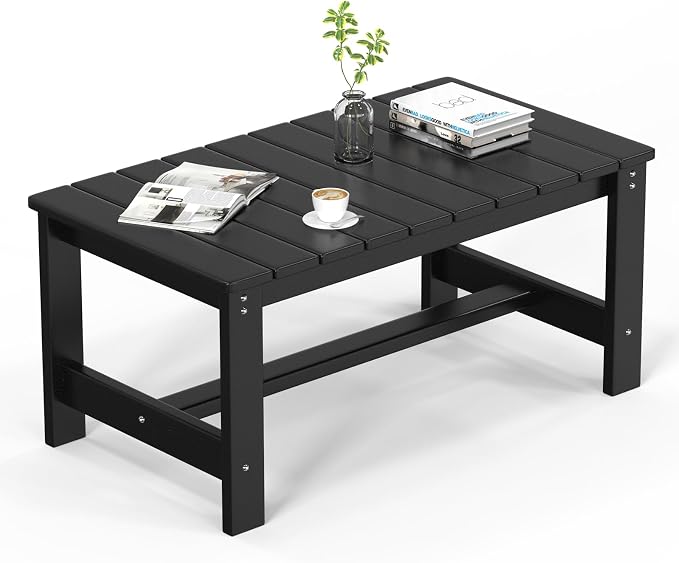 VINGLI Outdoor Coffee Table, HDPE Patio Coffee Table by VINGLI