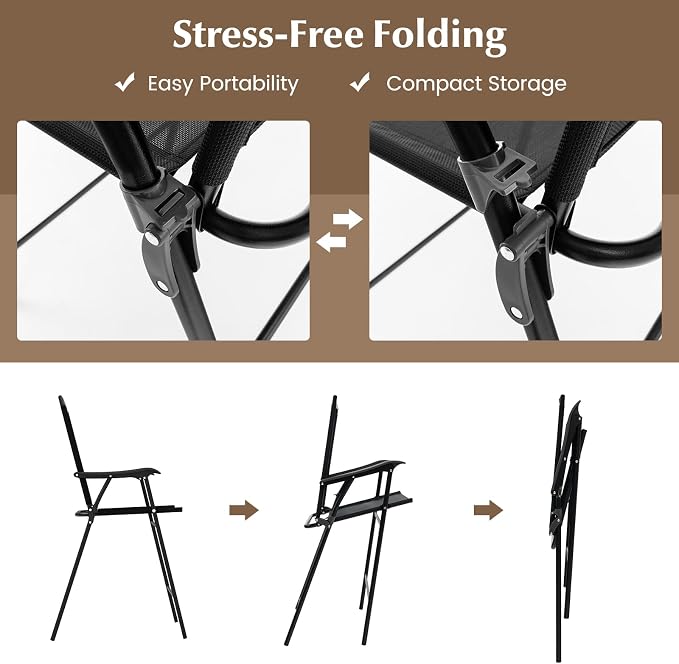 COSTWAY 3 PCS Patio Table and Chairs Set, Bistro Furniture - Image 8