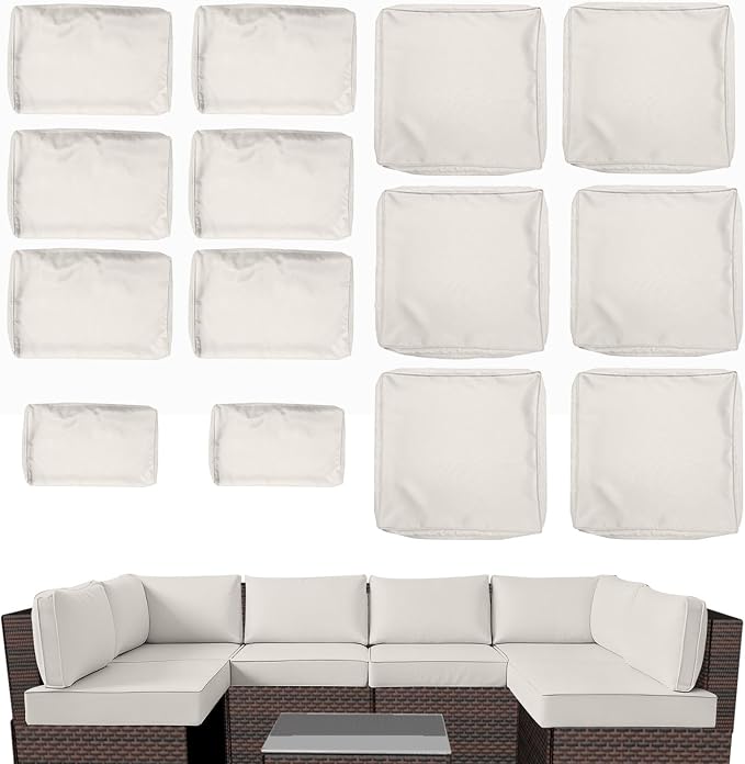 Outdoor Cushion Covers for Patio Furniture, Patio Cushion Covers Replacement by SpaceHop