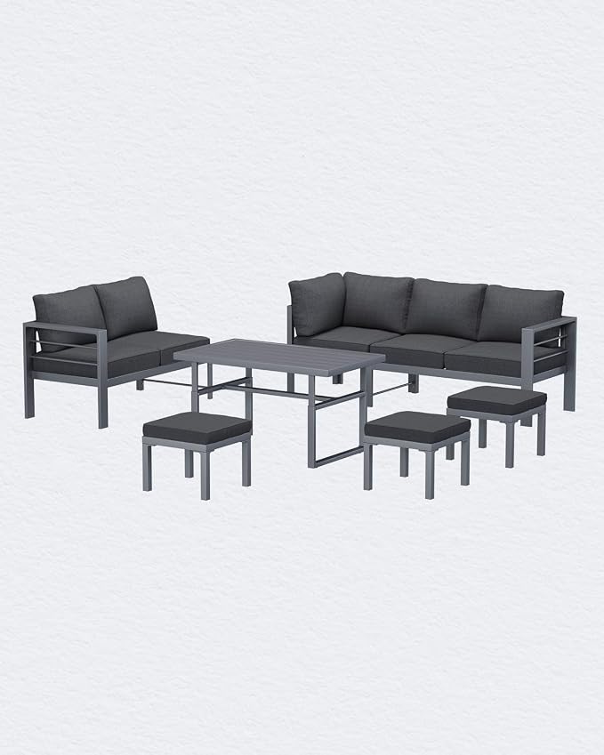 AECOJOY Aluminum Patio Furniture Set, 8 Seats Modern Outdoor Furniture - Image 6