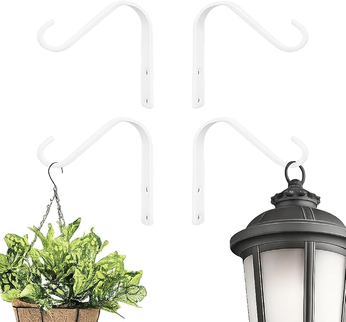 5 Inch Cast Iron Plant Hook – White Wall Mounted Hanging Bracket - Image 7