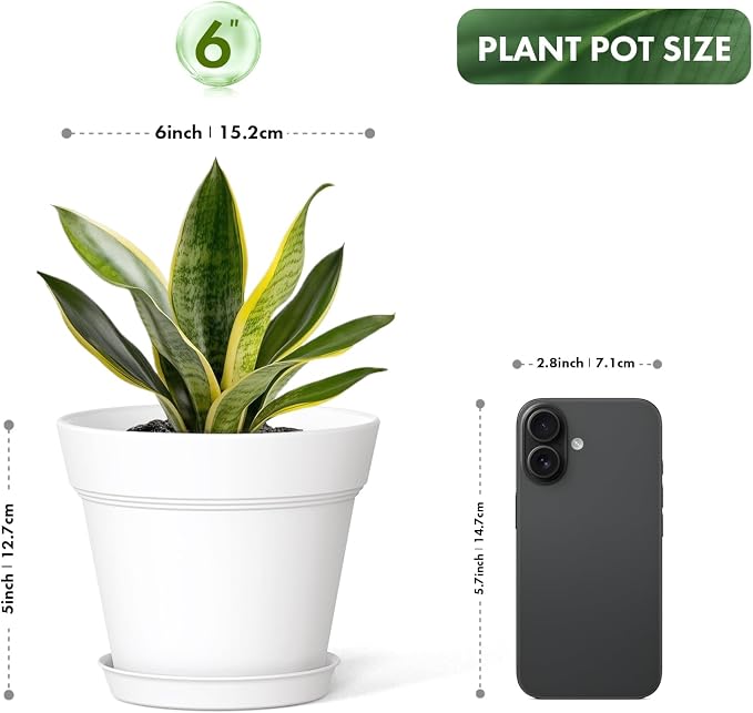 6 Inch Thick Plastic Plant Pots - Image 3
