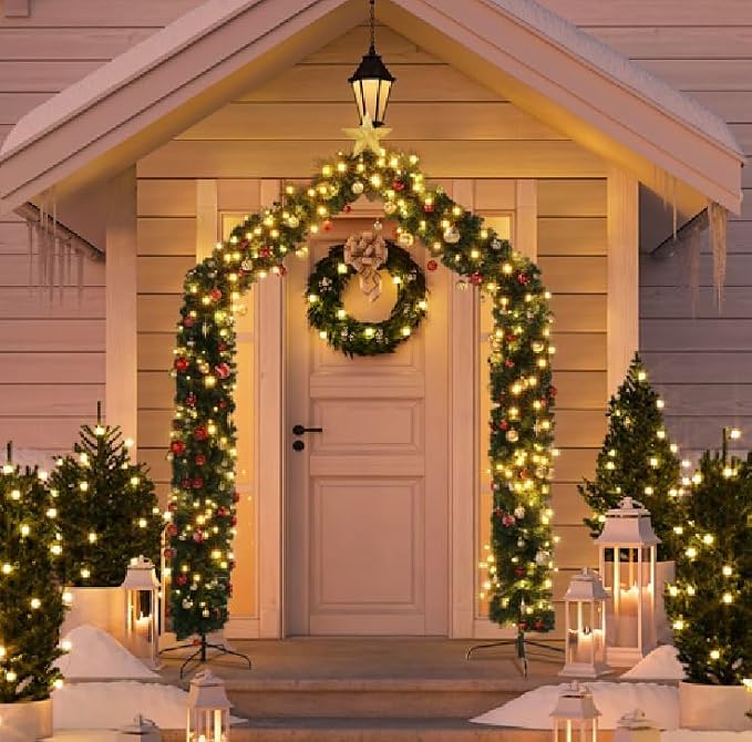 VINGLI 8ft Premium Christmas Arch Garland - Image 7
