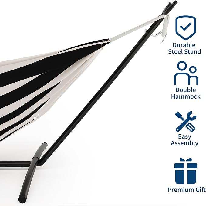 GAOMON Double Hammock with Stand, 450 lb Capacity, Adjustable Portable Hammock - Image 4