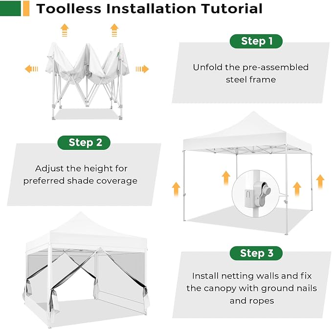 COBIZI 10x10 Heavy Duty Pop Up Canopy - Image 7