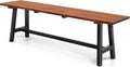 VINGLI Outdoor Wooden Bench, 45” 2-Person Backless Dining Bench, Weatherproof by VINGLI