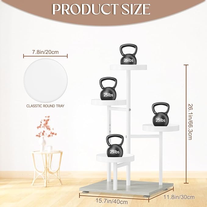 iDavosic.ly 4 Tier Plant Stand Indoor, Tiered Corner Flower Holder Shelf Outdoor - Image 5